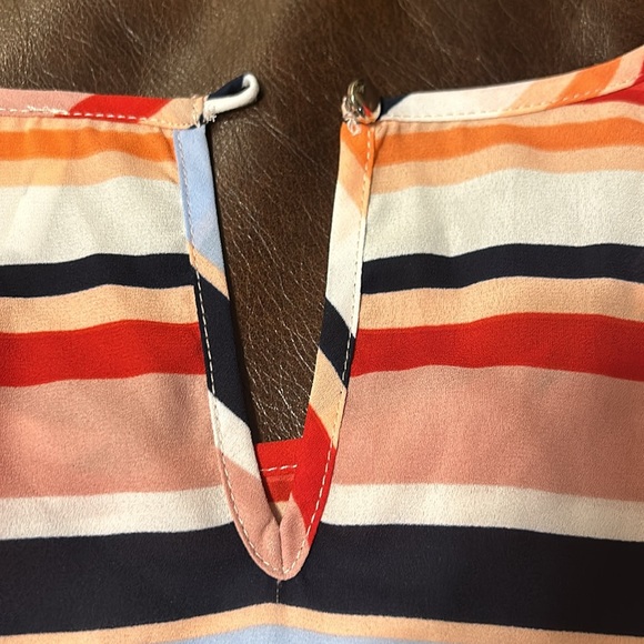 Colorful striped short sleeved blouse, size S - Picture 6 of 6